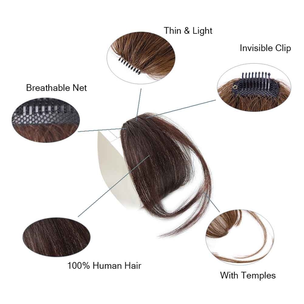 Clip in Bangs 100% Human Hair Extensions Air Bangs Dark Brown Clip in Bangs 100% Human Hair Extensions Air Bangs, Dark Brown Bangs Hair Clip,Clip in Bangs,Hair Bangs