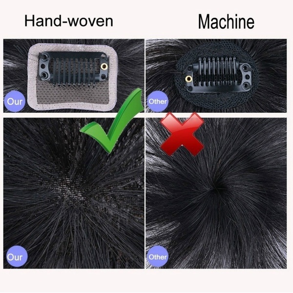 hair toppers for women Hand VS Machine Bangs Hair Clip 