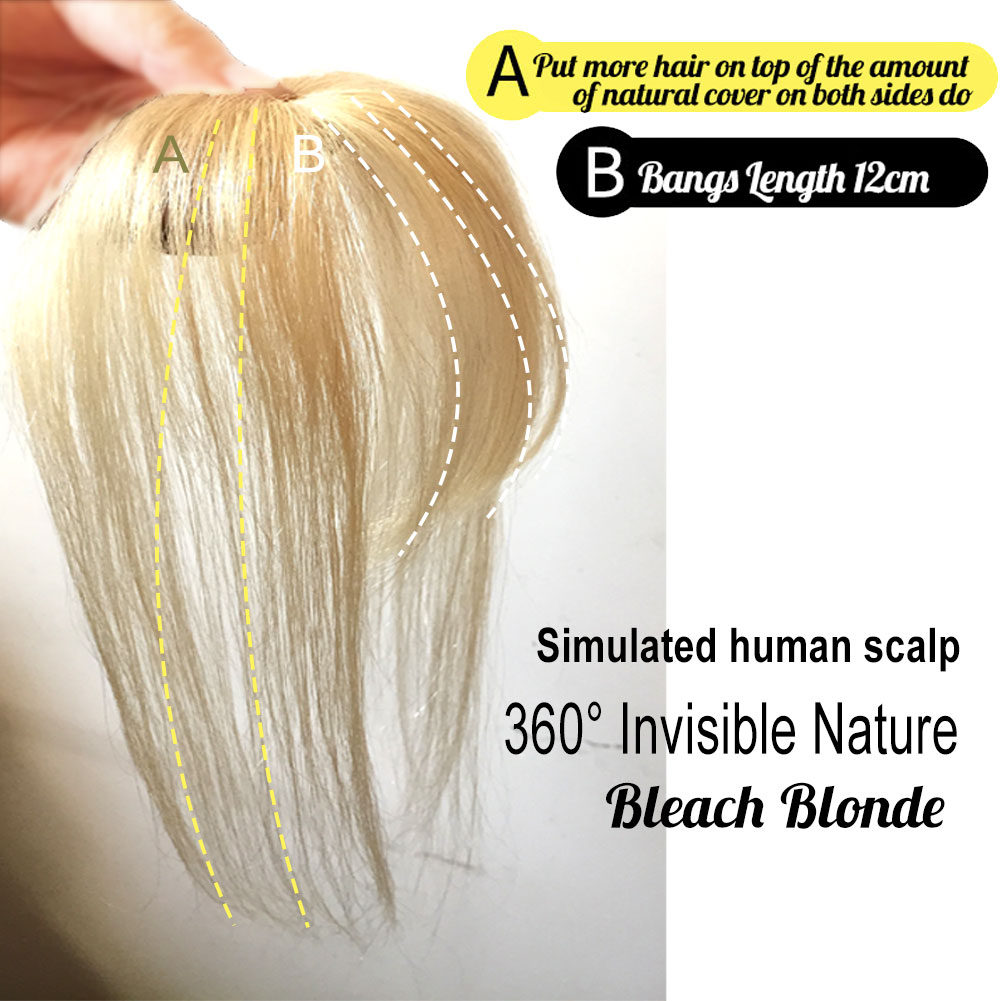 Clip In 100% Remy Human Hair Bangs One Piece Fringe with Temple 3D Topper Bangs for Women 1 Pieces Straight Air Bangs Clip In Bangs Remy Human Hair One Piece Fringe 3D Topper Bangs for Women Clip in Bangs,Hairpieces,Bangs Hair Clips